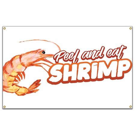 Signmission Peel And Eat Shrimp Banner Concession Stand Food Truck Single Sided B-60 Peel And Eat Shrimp19